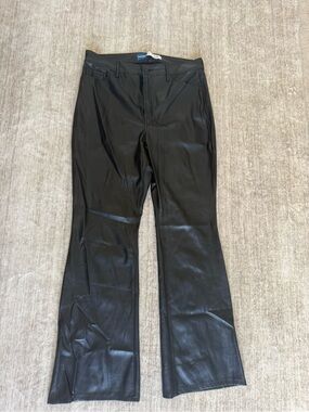Old Navy Black Faux Leather Flare Jeans